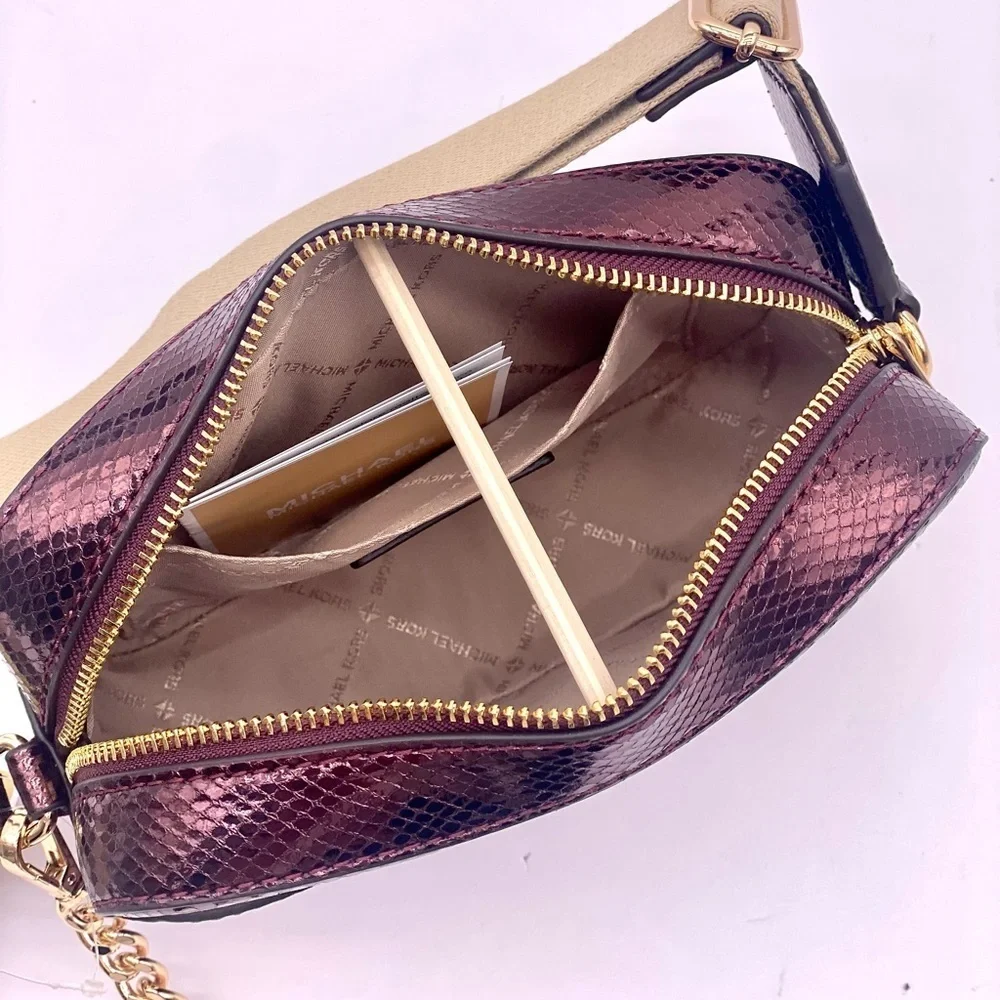 Michael Kors Maisie 2-in-1 Camera Crossbody - Oxblood Embossed Leather